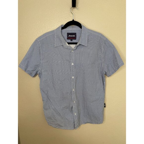 Aeropostale Mens Blue White Short Sleeve Button-Down Shirt Large‎ 100% cotton - Picture 2 of 7